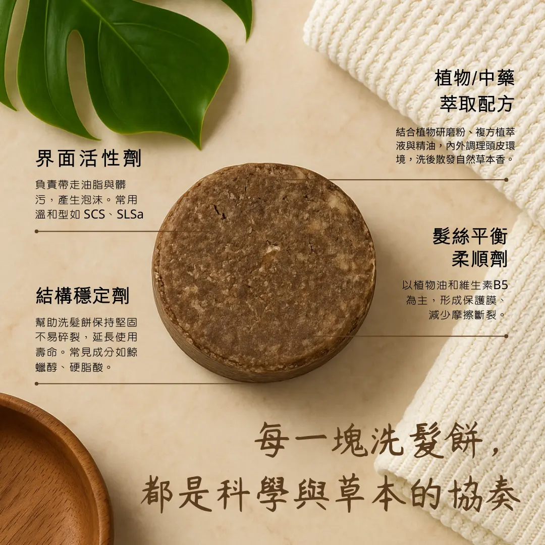 洗髮餅四大核心示意圖